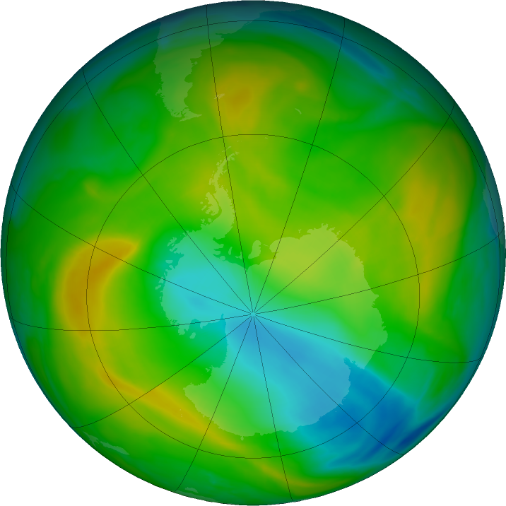 Antarctic ozone map for 20 November 2017